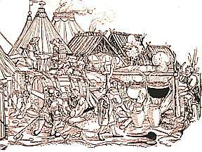 Landsknecht mit Marketenderinnen