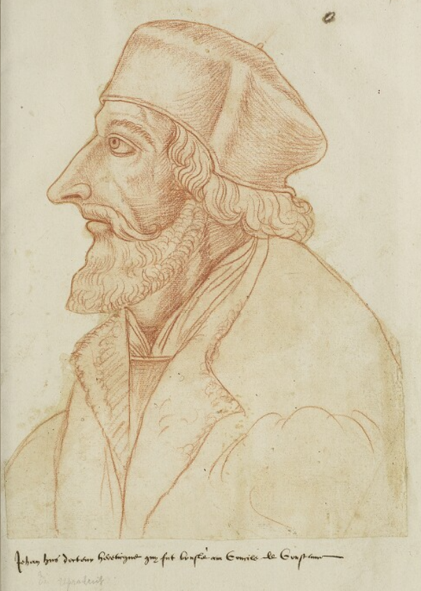 Jan Hus: pozdější vyobrazení od Jacquese de Boucq, kolem roku 1570.
