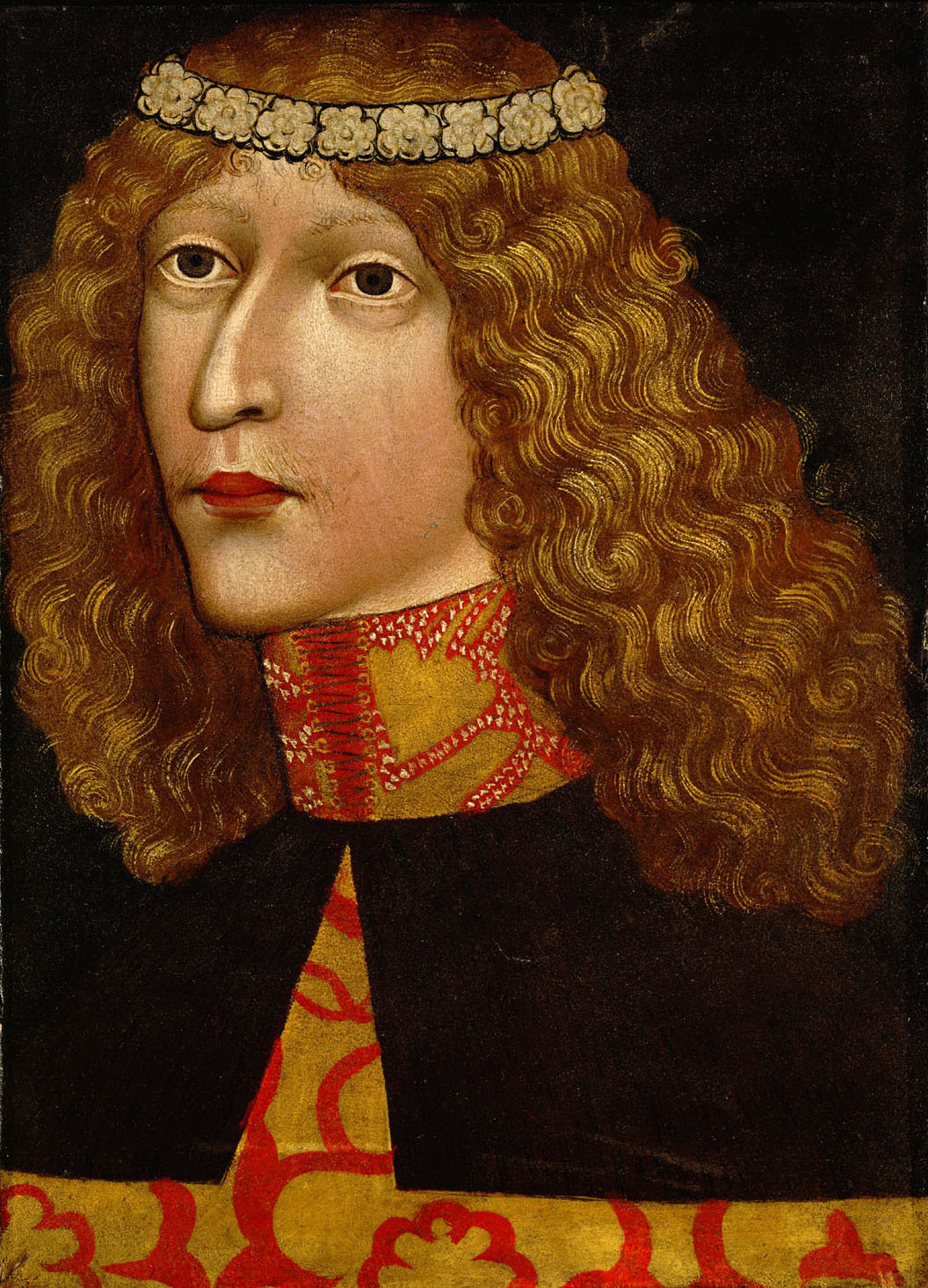 Ladislav Pohrobek, anonymní portrét z roku 1457. Mladý král stál v centru sporů o poručnictví a vliv stavů.
