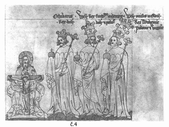 Přemysl Ottokar II., Wenzel II. und Wenzel III. in der Königsaaler Chronik, 14. Jahrhundert.